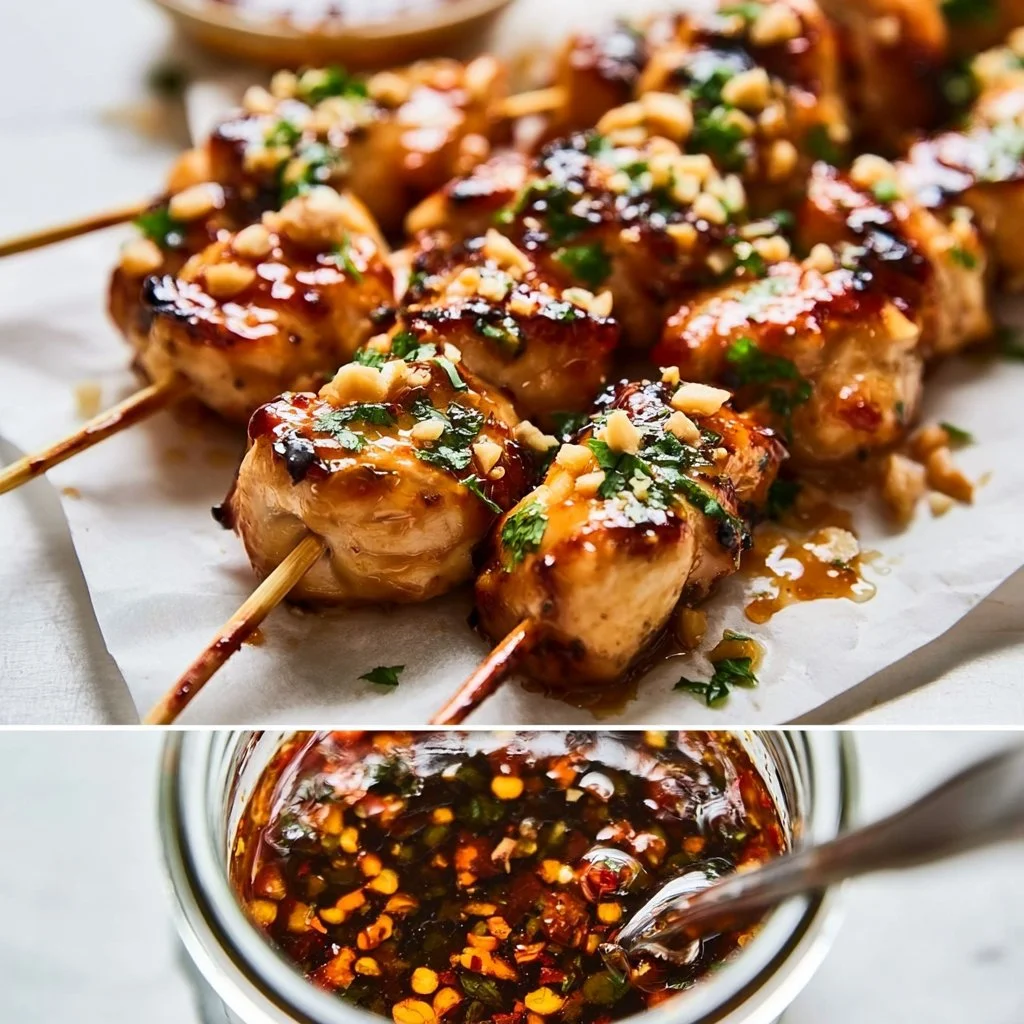 Spiedini di pollo con miele e aglio