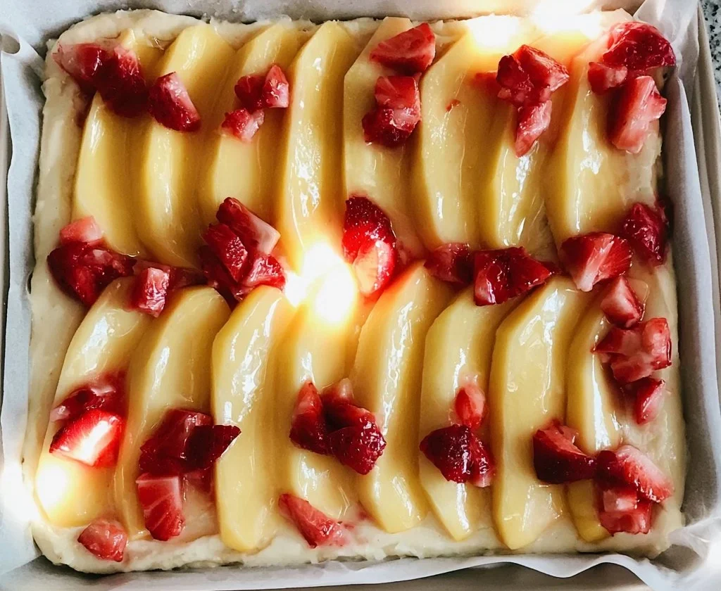 Torta di Mele e Fragole decorata, dolce tradizionale italiano