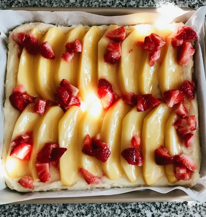 Torta di Mele e Fragole decorata, dolce tradizionale italiano