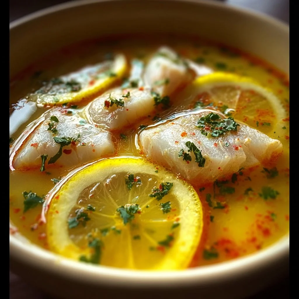 Zuppa di Pesce al Limone Cremosa e Leggera