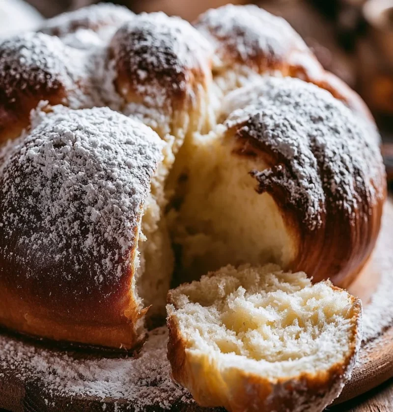 Brioches al latte condensato fresche e soffici su un piatto elegante