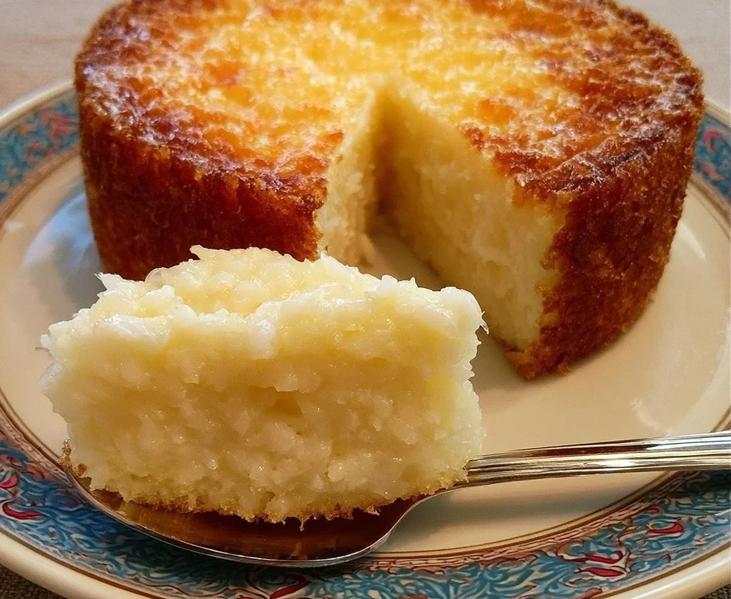 Budini di riso cremosi su un piatto elegante con decorazioni