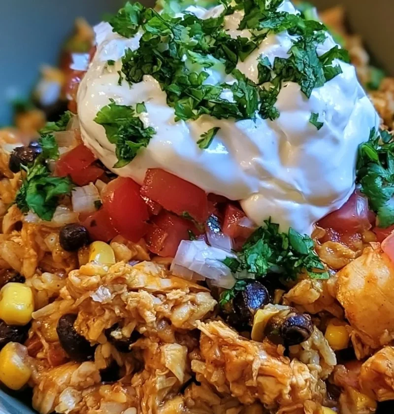 Casseruola di burrito di pollo deliziosa e facile da preparare