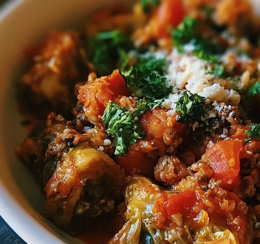 Casseruola di Involtini di Cavolo preparata in Crockpot