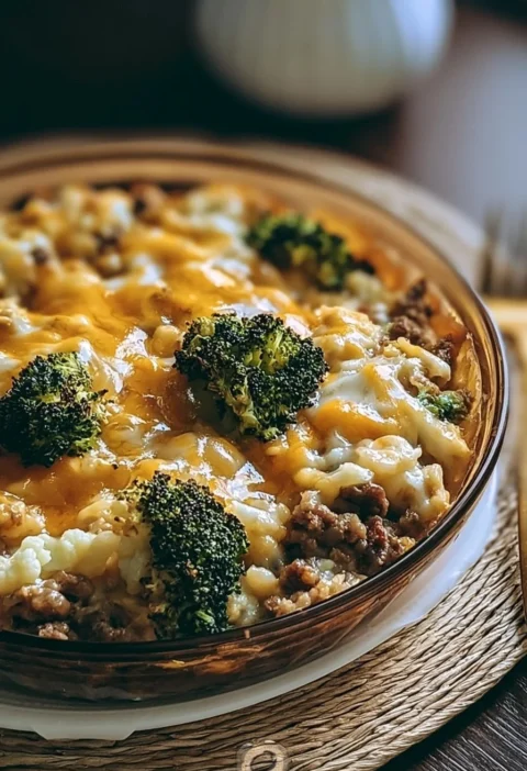 Casseruola di manzo macinato e broccoli, un piatto gustoso e nutriente.