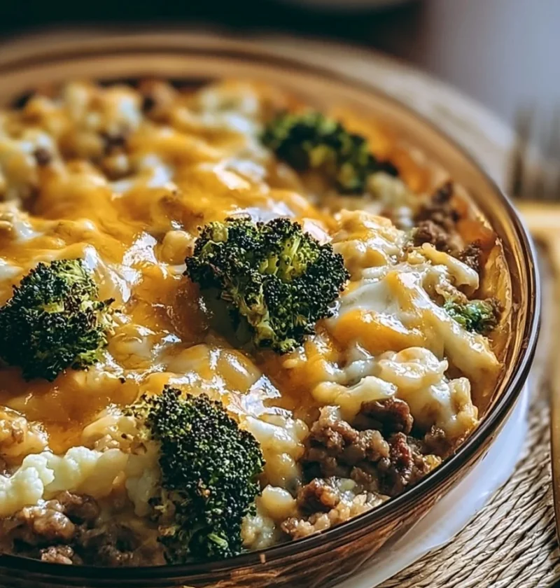Casseruola di manzo macinato e broccoli, un piatto gustoso e nutriente.