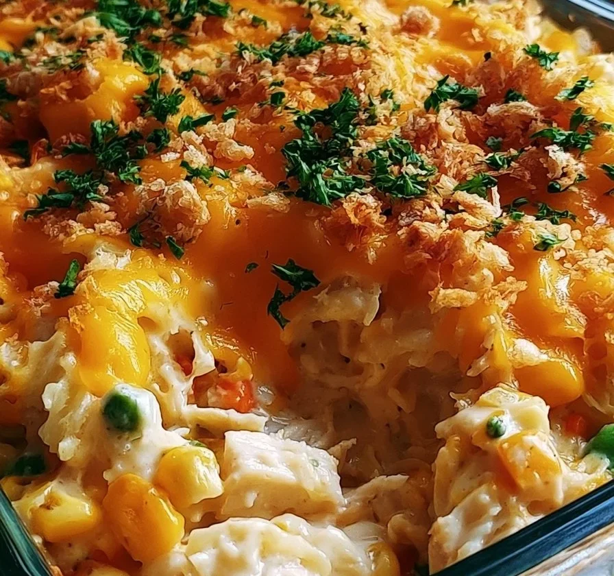 Casseruola di pollo da un milione di dollari con ingredienti freschi e appetitosi