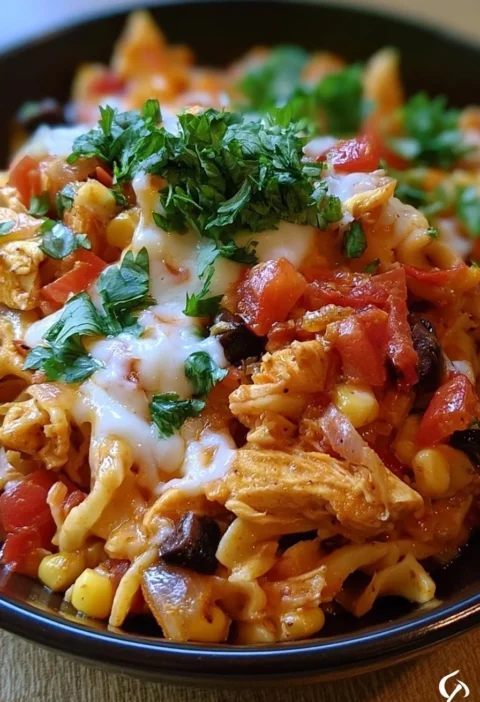 Casseruola di pollo fajita con verdure colorate e spezie aromatiche