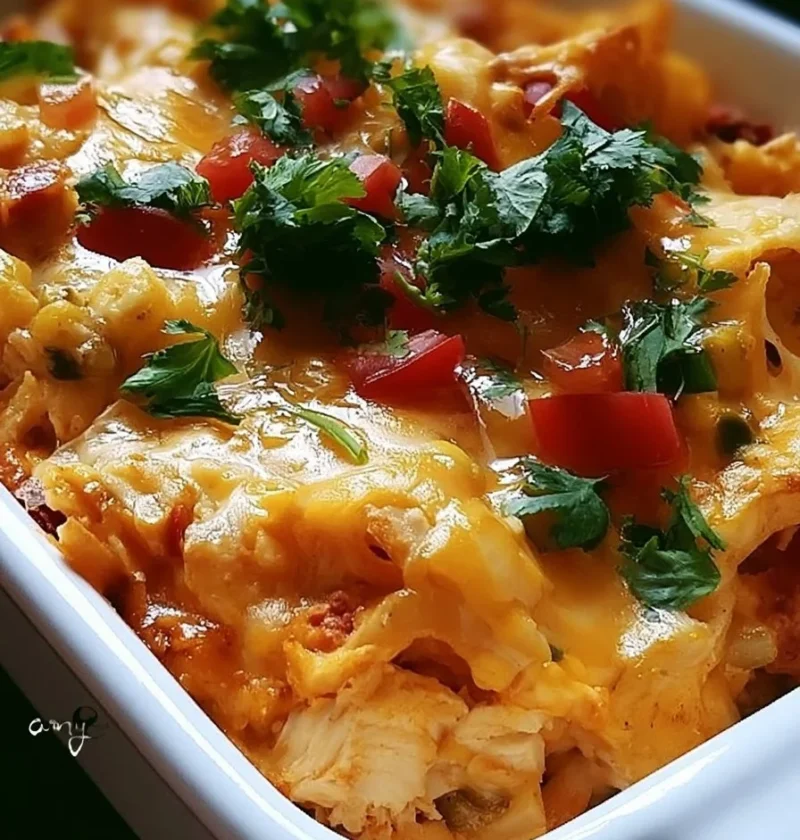 Casseruola di Pollo King Ranch, un'irresistibile ricetta ricca di sapore.