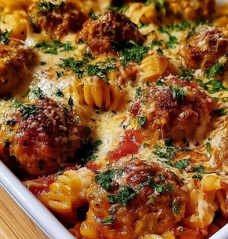 Casseruola di polpette pronta per essere servita