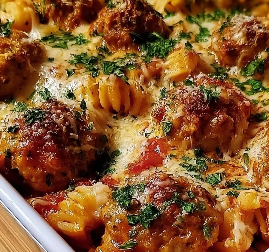 Casseruola di polpette pronta per essere servita