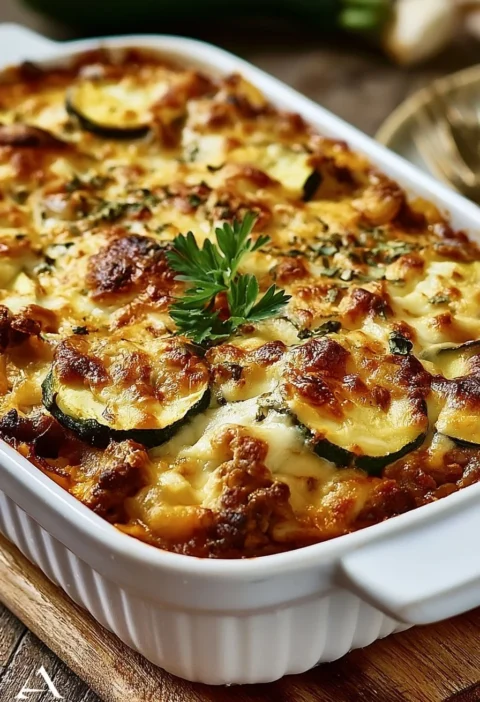 Casseruola di Zucchine con Carne Macinata, un delizioso piatto italiano.