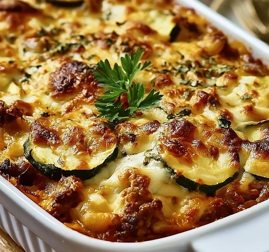 Casseruola di Zucchine con Carne Macinata, un delizioso piatto italiano.