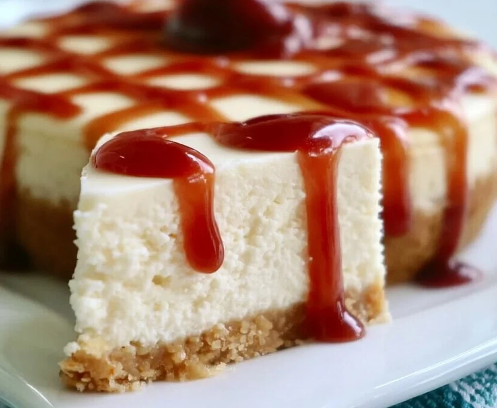 Una deliziosa cheesecake decorata con frutti di bosco e panna montata.