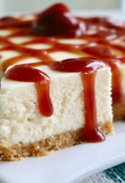 Una deliziosa cheesecake decorata con frutti di bosco e panna montata.