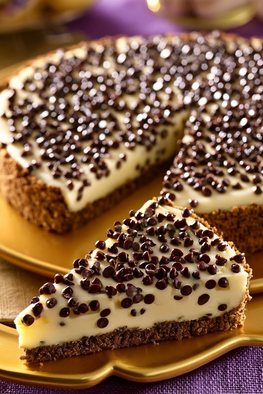 Cheesecake Stracciatella con Mascarpone e Gocce di Cioccolato