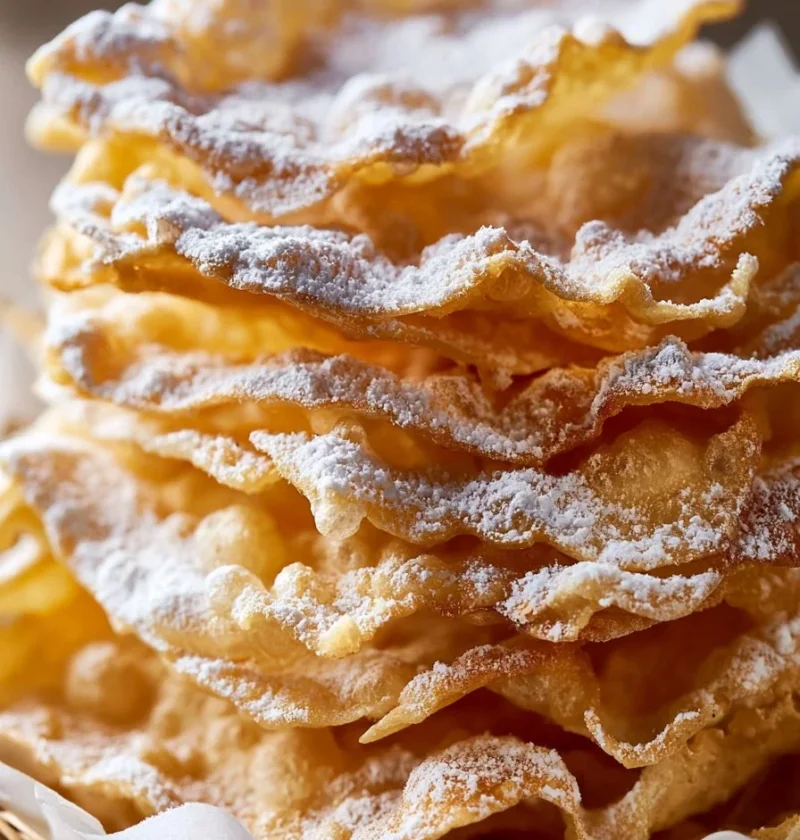 Chiacchiere di Carnevale croccanti e dolci su un tavolo festivo