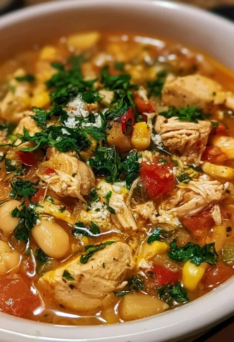 Chili di pollo bianco mediterraneo cotto in Crockpot