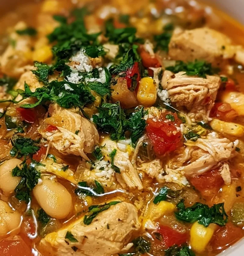 Chili di pollo bianco mediterraneo cotto in Crockpot