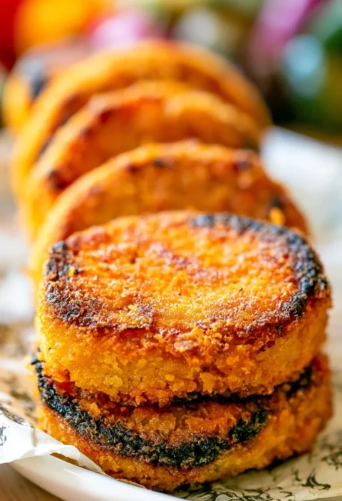 Cotolette di Melanzane alla Caprese servite con pomodori e mozzarella