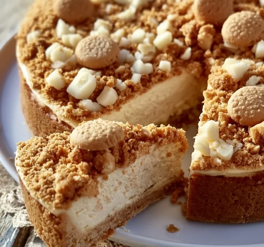 Crostata amaretti con crema al mascarpone decorata con mandorle
