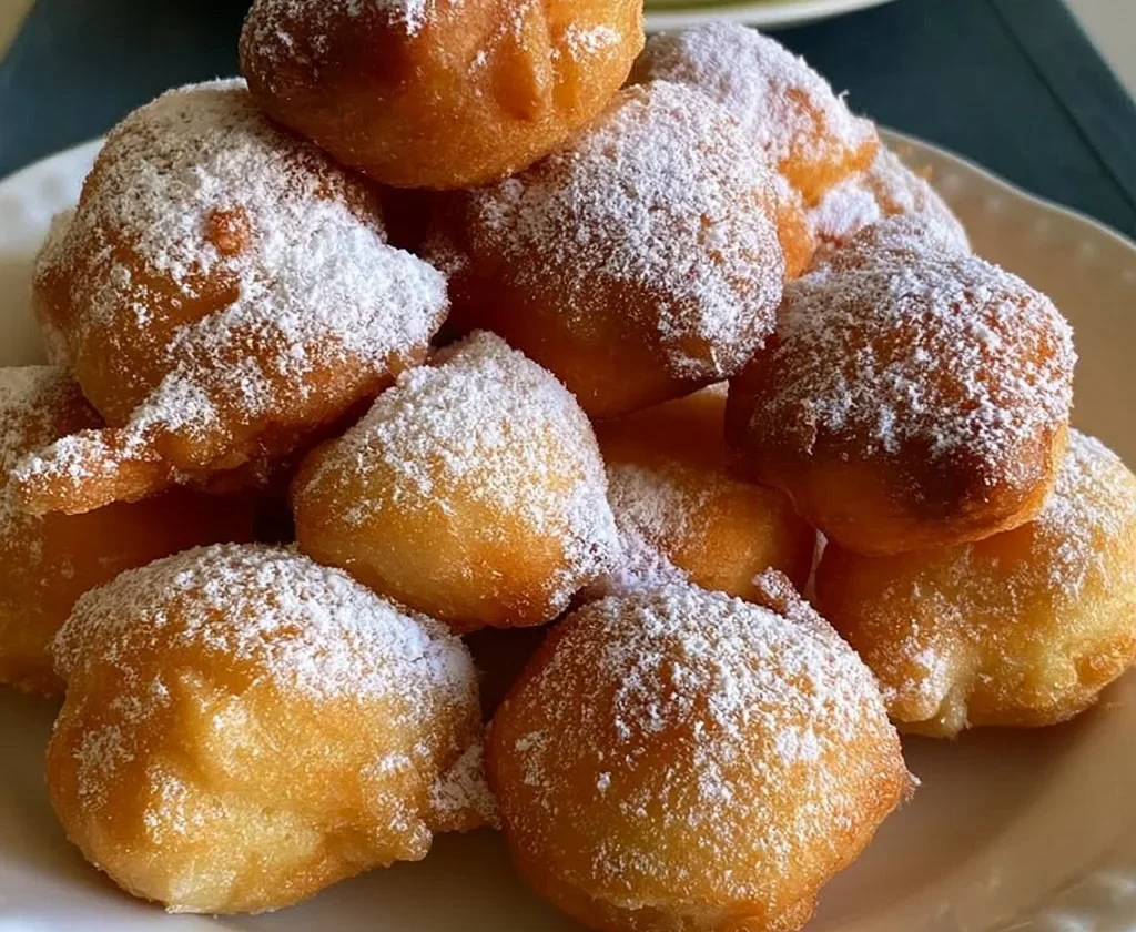 Frittelle dolci sofficissime al cucchiaio appena sfornate