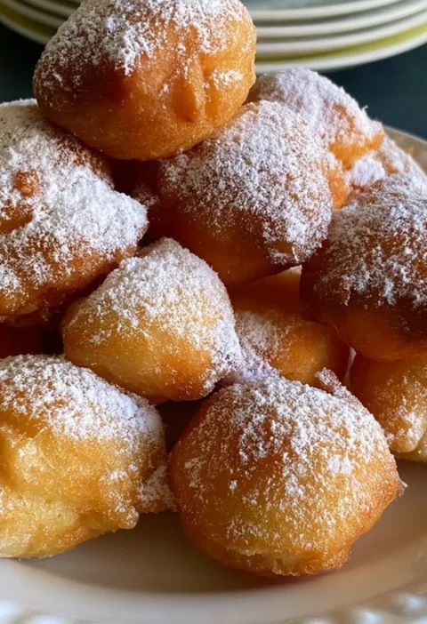 Frittelle dolci sofficissime al cucchiaio appena sfornate