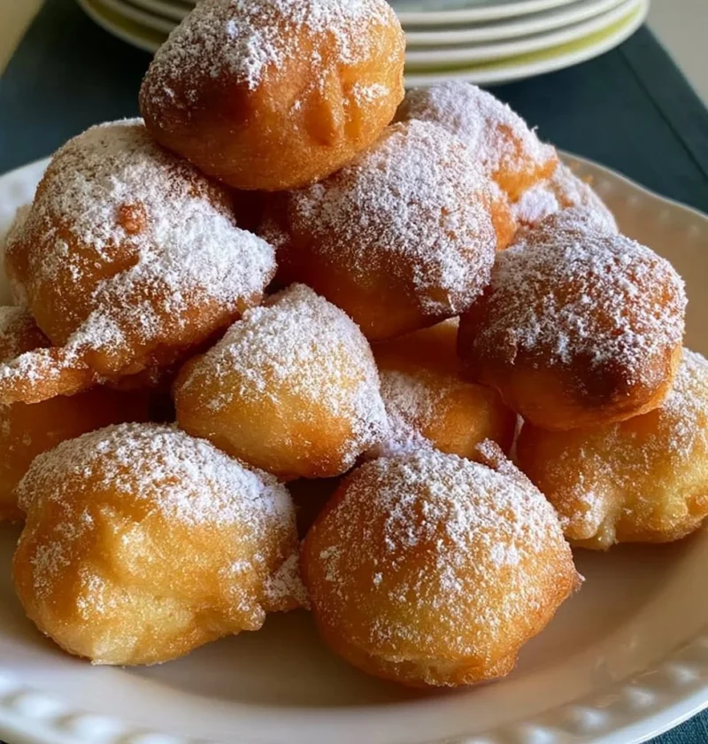 Frittelle dolci sofficissime al cucchiaio appena sfornate