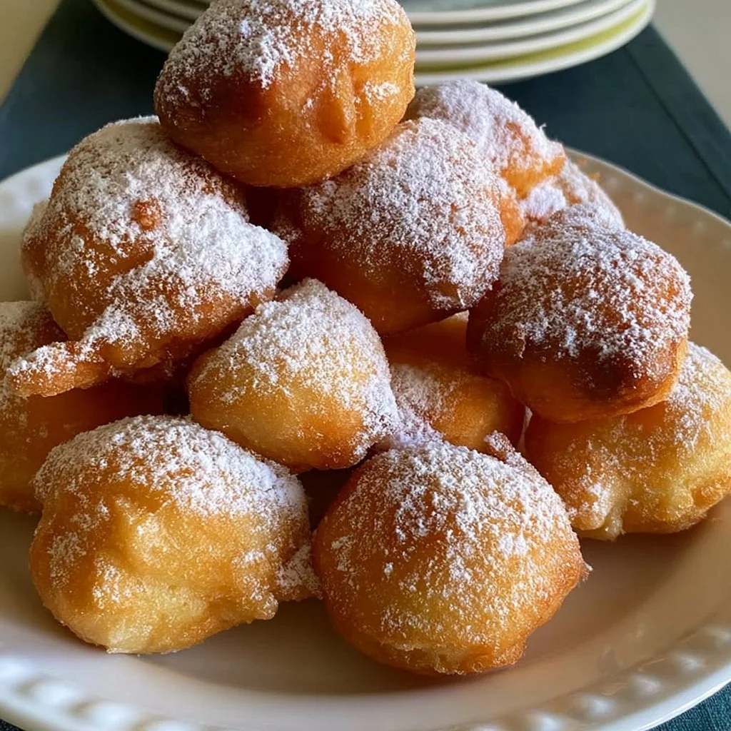 Frittelle dolci sofficissime al cucchiaio appena sfornate