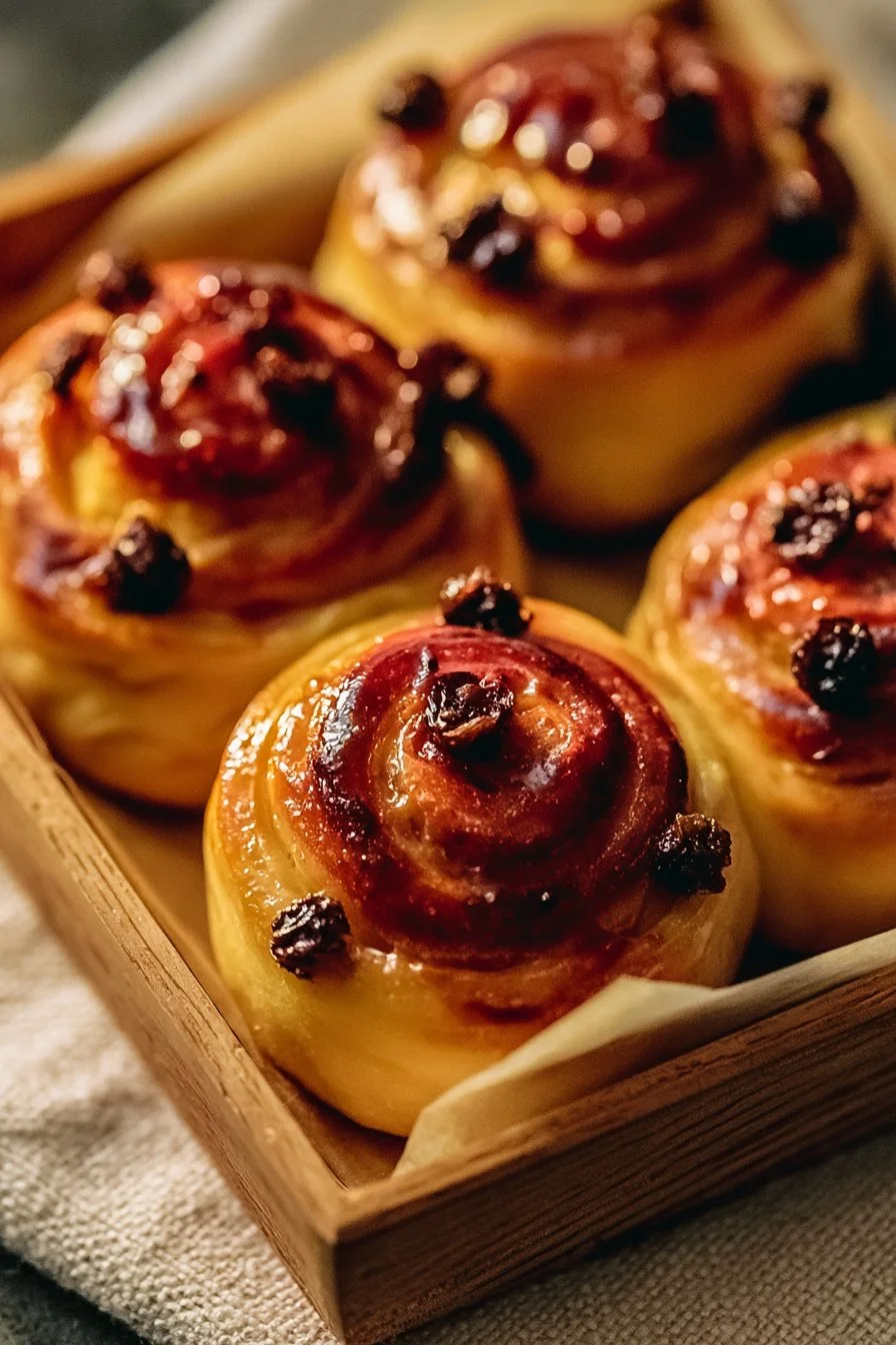 Girelle all'uvetta e crema pasticcera