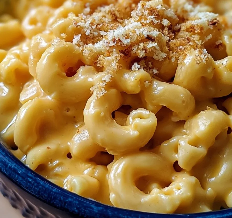 Mac e formaggio cremoso cucinato nella pentola a cottura lenta