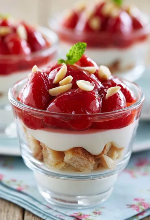 Mono cheesecake con Philadelphia e fragole, dolce facile e veloce da preparare.