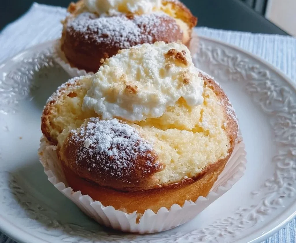 Muffin con ricotta freschi e soffici, perfetti per la colazione.