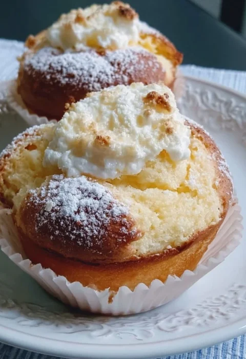 Muffin con ricotta freschi e soffici, perfetti per la colazione.