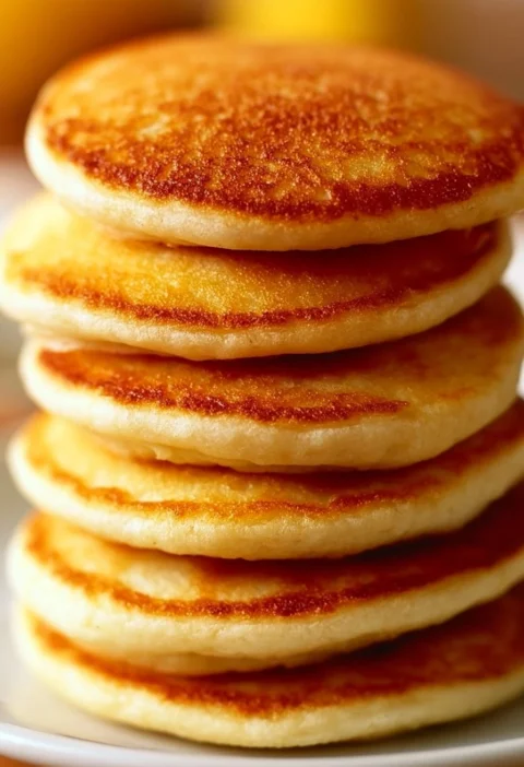 Pancake allo Yogurt e Mela serviti su un piatto, decorati con frutta fresca