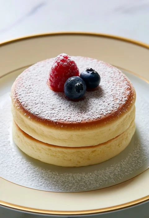 Deliziosi Pancake Giapponesi serviti con frutta e sciroppo