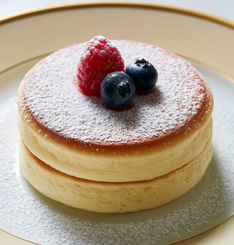Deliziosi Pancake Giapponesi serviti con frutta e sciroppo