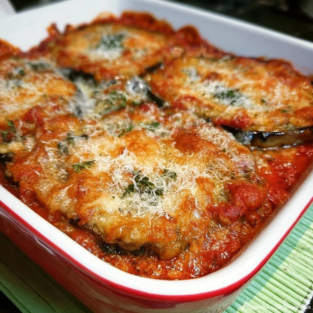 Deliziosa Parmigiana di Melanzane servita in un piatto