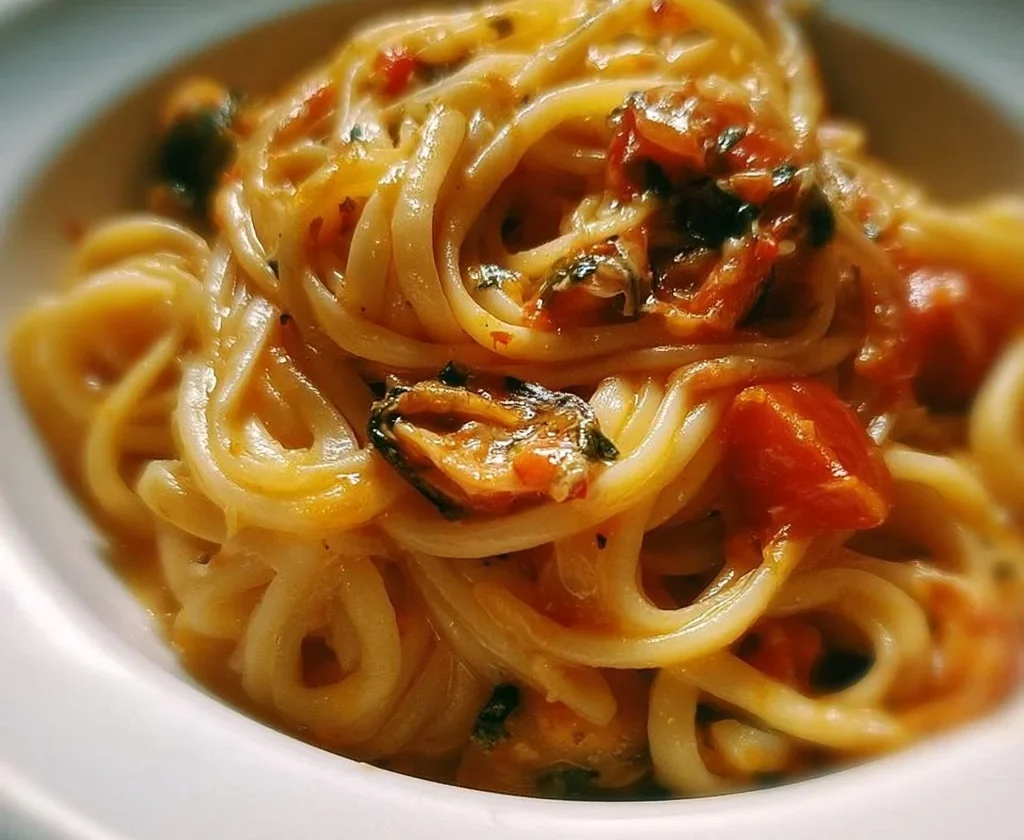 Pasta alla Santuzza con pomodori freschi e basilico