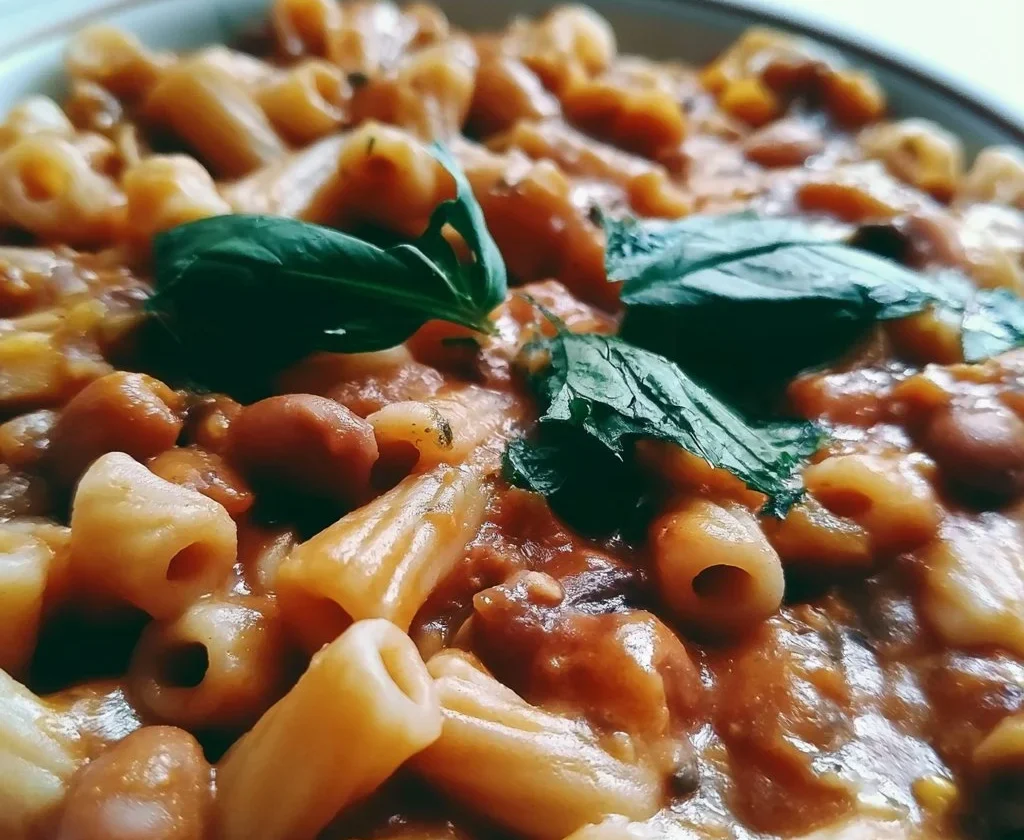 Pasta e Fagioli, piatto tradizionale italiano con pasta e fagioli cucinati insieme.