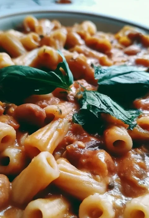 Pasta e Fagioli, piatto tradizionale italiano con pasta e fagioli cucinati insieme.