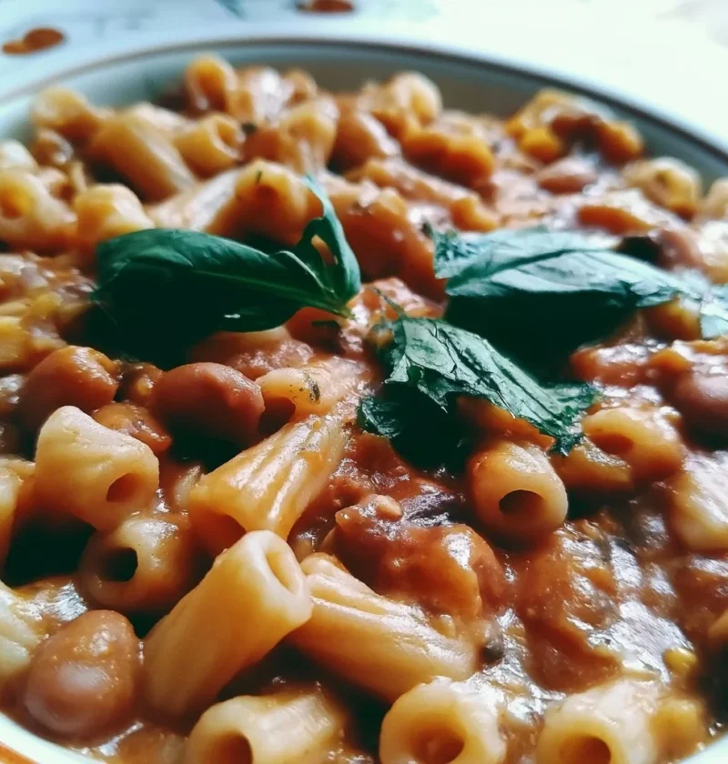 Pasta e Fagioli, piatto tradizionale italiano con pasta e fagioli cucinati insieme.
