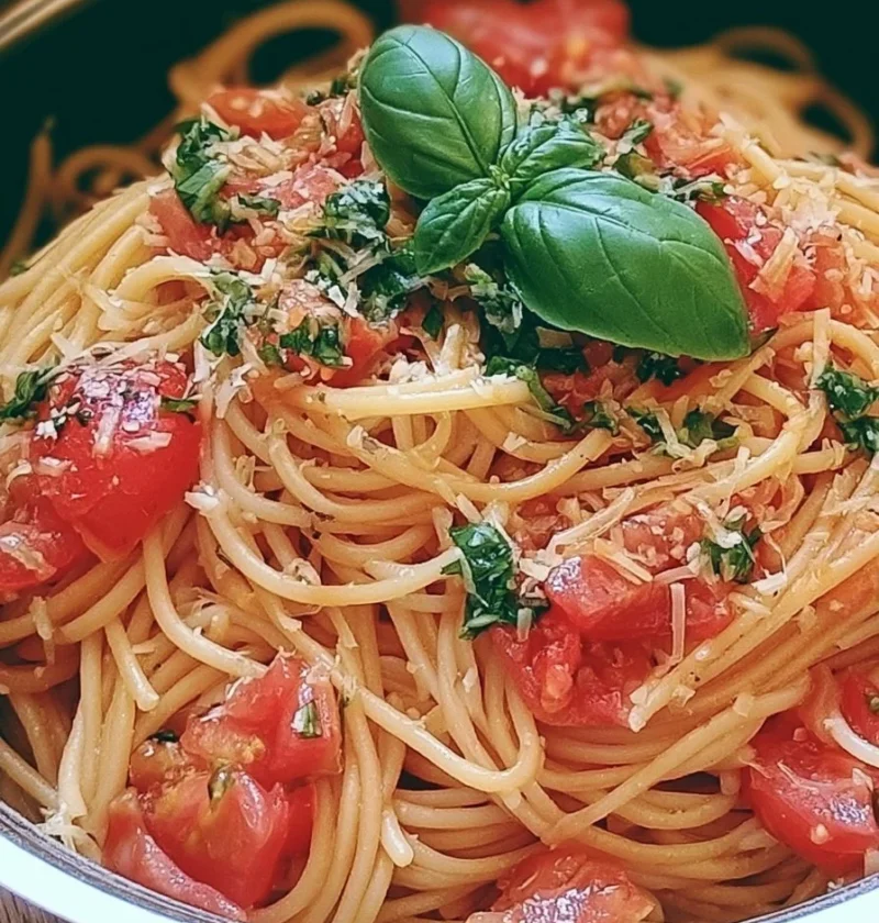 Pasta Pomodoro e Basilico preparata in un solo pentola