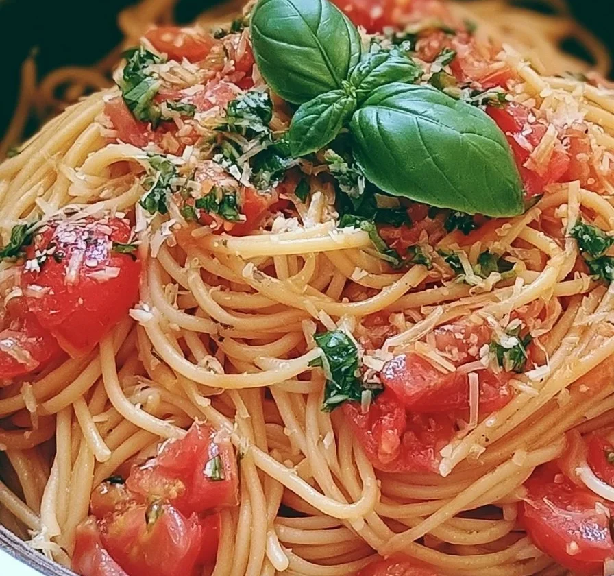 Pasta Pomodoro e Basilico preparata in un solo pentola
