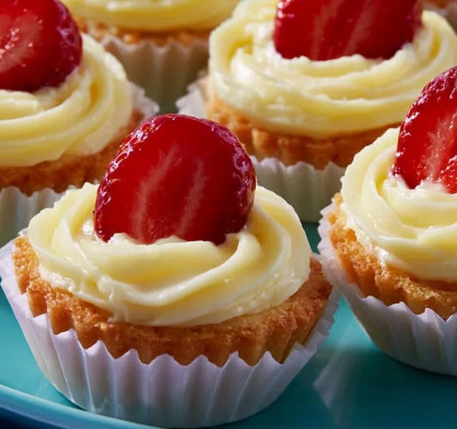 Pasticcini di Savoiardi con crema e fragole, un dolce italiano irresistibile.