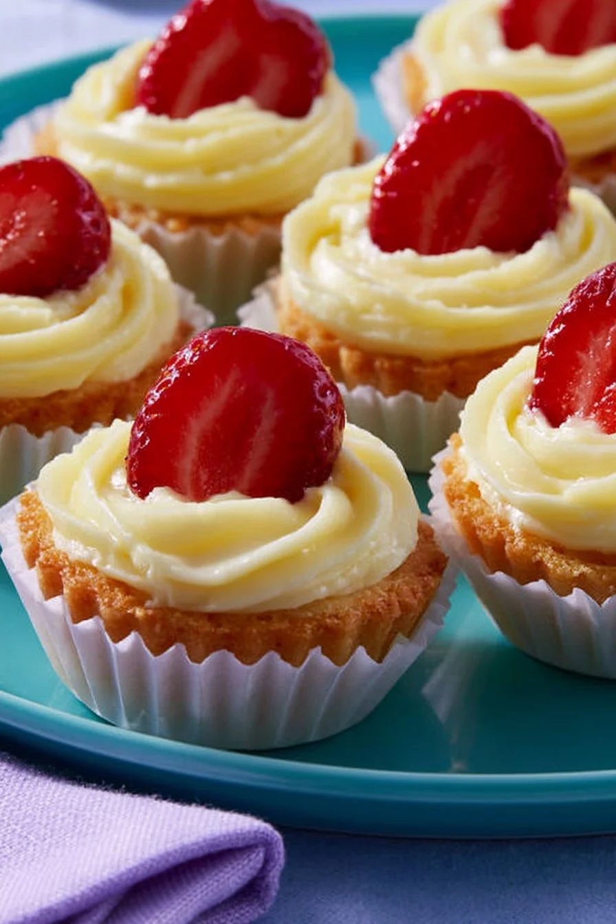 Pasticcini di Savoiardi con Crema e Fragole