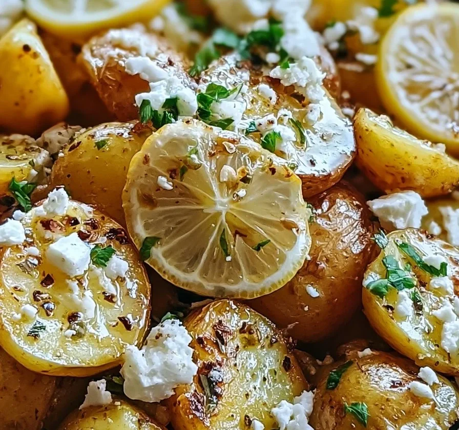 Patate Greche con Limone e Feta, ricetta mediterranea