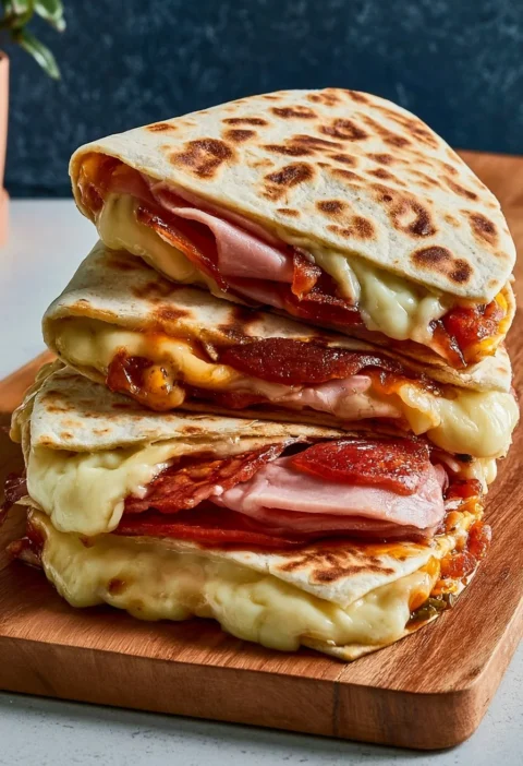 Piadina romagnola farcita con prosciutto e formaggio