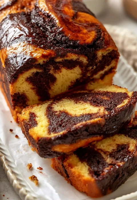 Fetta di Plumcake Bicolore allo Yogurt con decorazione invitante