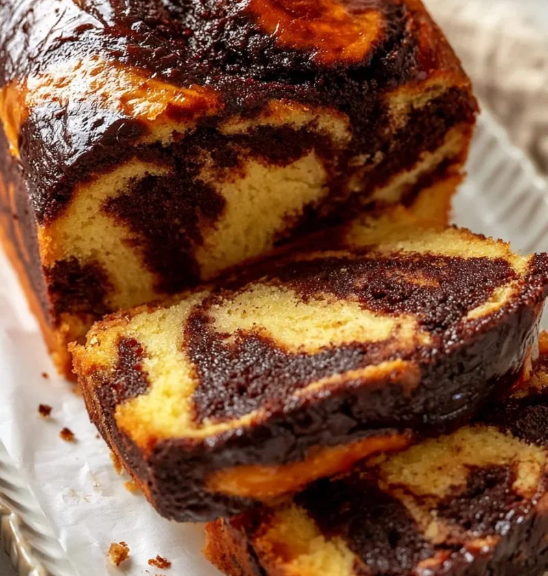 Fetta di Plumcake Bicolore allo Yogurt con decorazione invitante